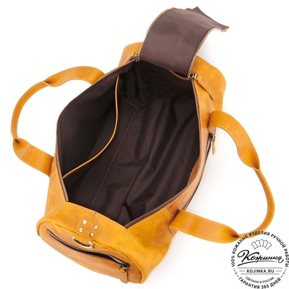 Кожаная сумка "Тайлер" (песочный крейзи)